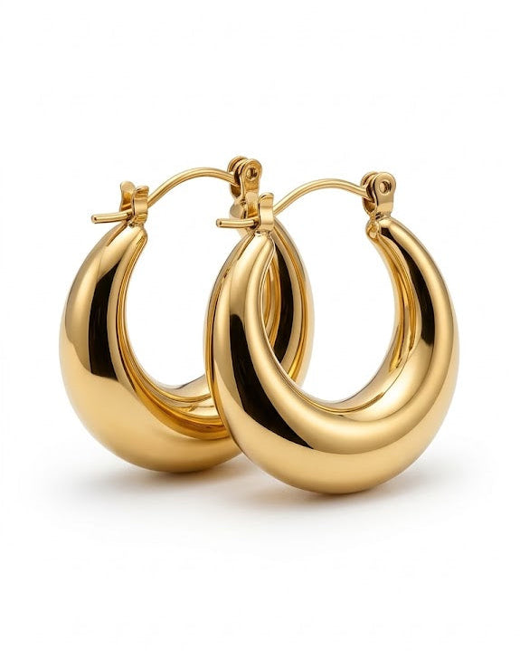 Glossy Crescent Hoops