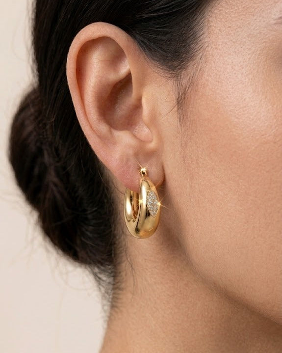 Golden Galaxy Huggie Hoops