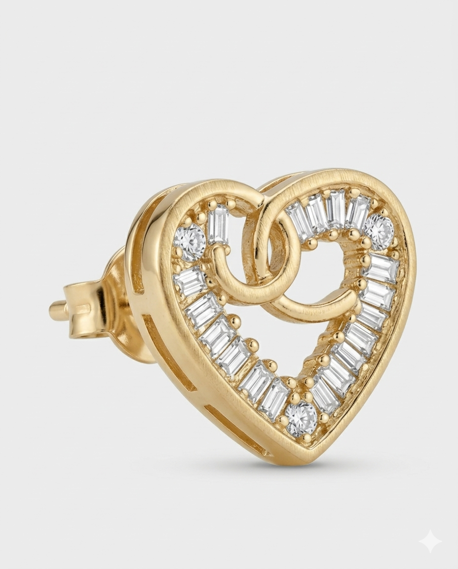 Golden Heart Luxe Stud Earrings