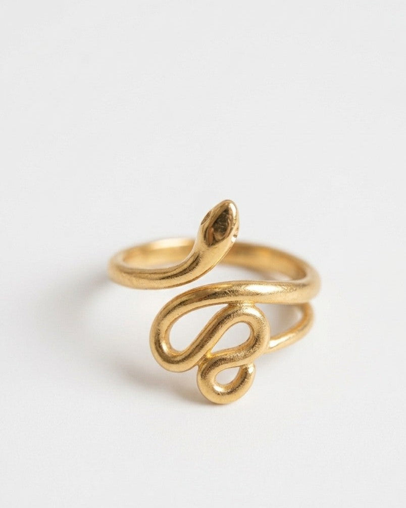 Golden Serpentine Wrap Ring
