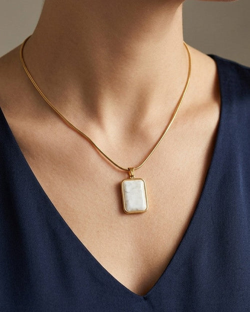 Carrara Marble Gold Pendant