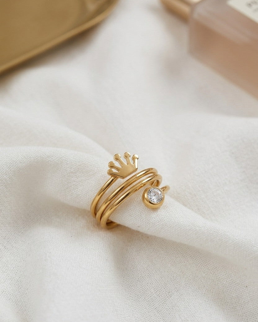Royal Crown Spiral Ring