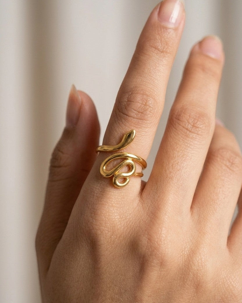 Golden Serpentine Wrap Ring