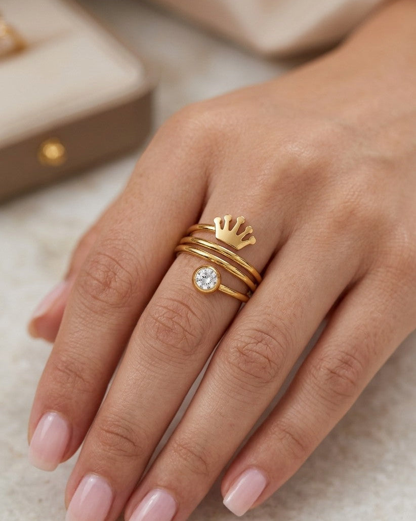 Royal Crown Spiral Ring