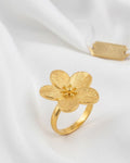 Vintage Gold Petal Cocktail Ring
