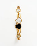 Golden Harmony Heart Bangle