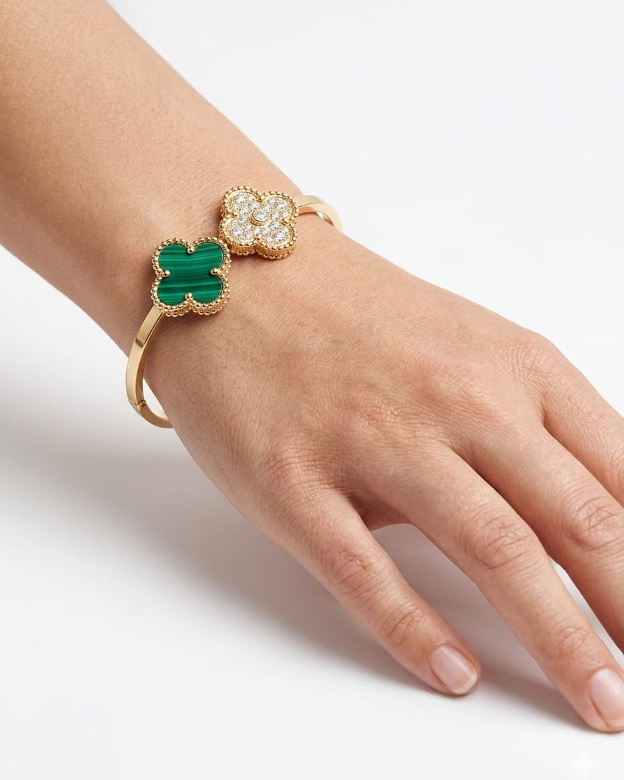 Eternal Green Clover Pave Bracelet