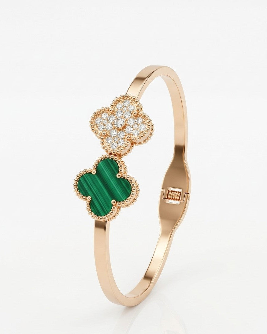 Eternal Green Clover Pave Bracelet
