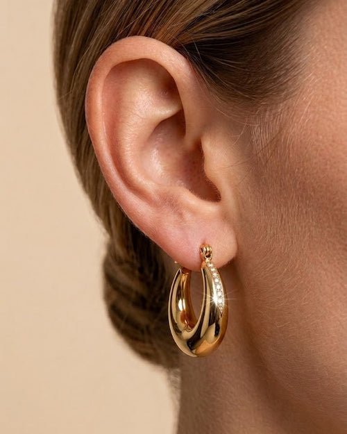Glossy Crescent Hoops