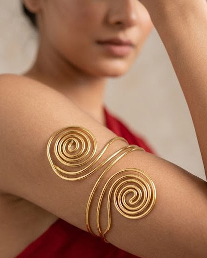 Golden Spiral Luxe Arm Cuff